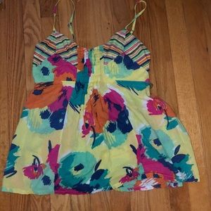 Colorful Tank Top with Flowers
